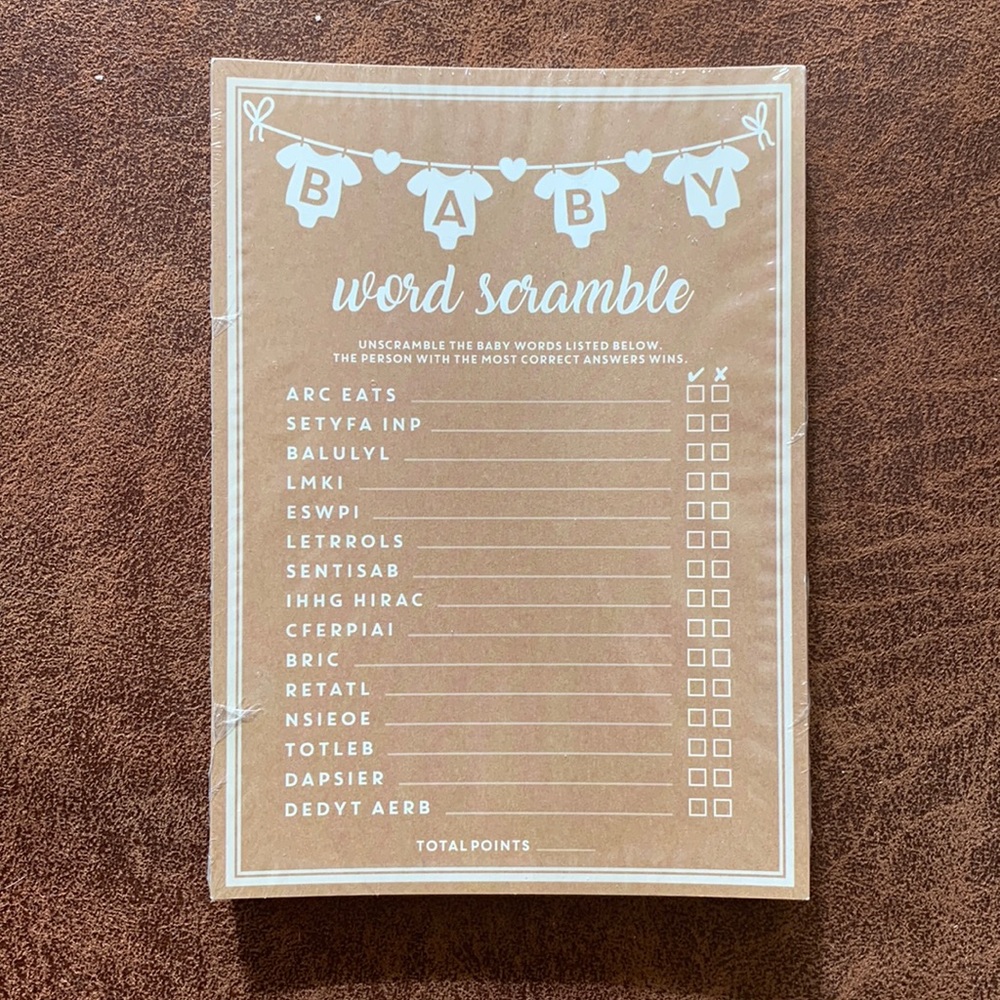 Baby Shower Game (50 Pack)